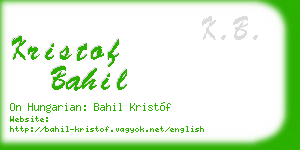 kristof bahil business card